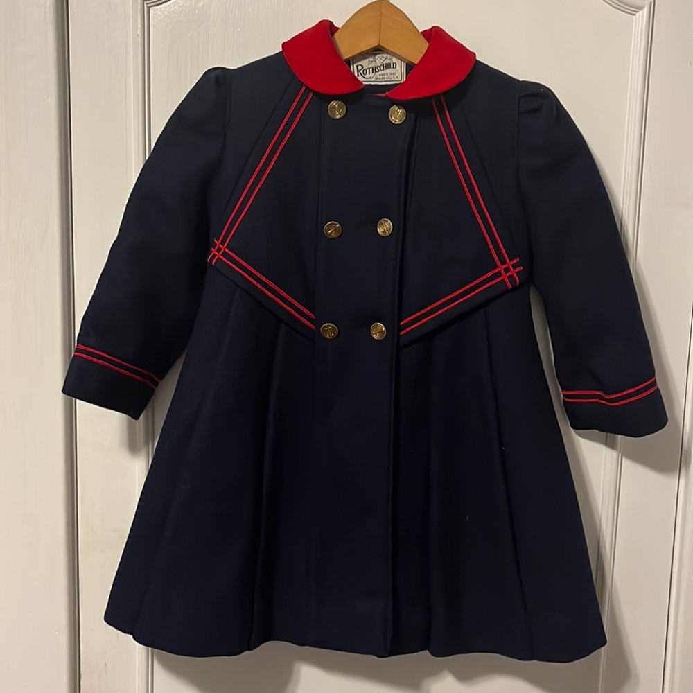 Rothschild girls coat and hat size 5 completely lined 100% wool